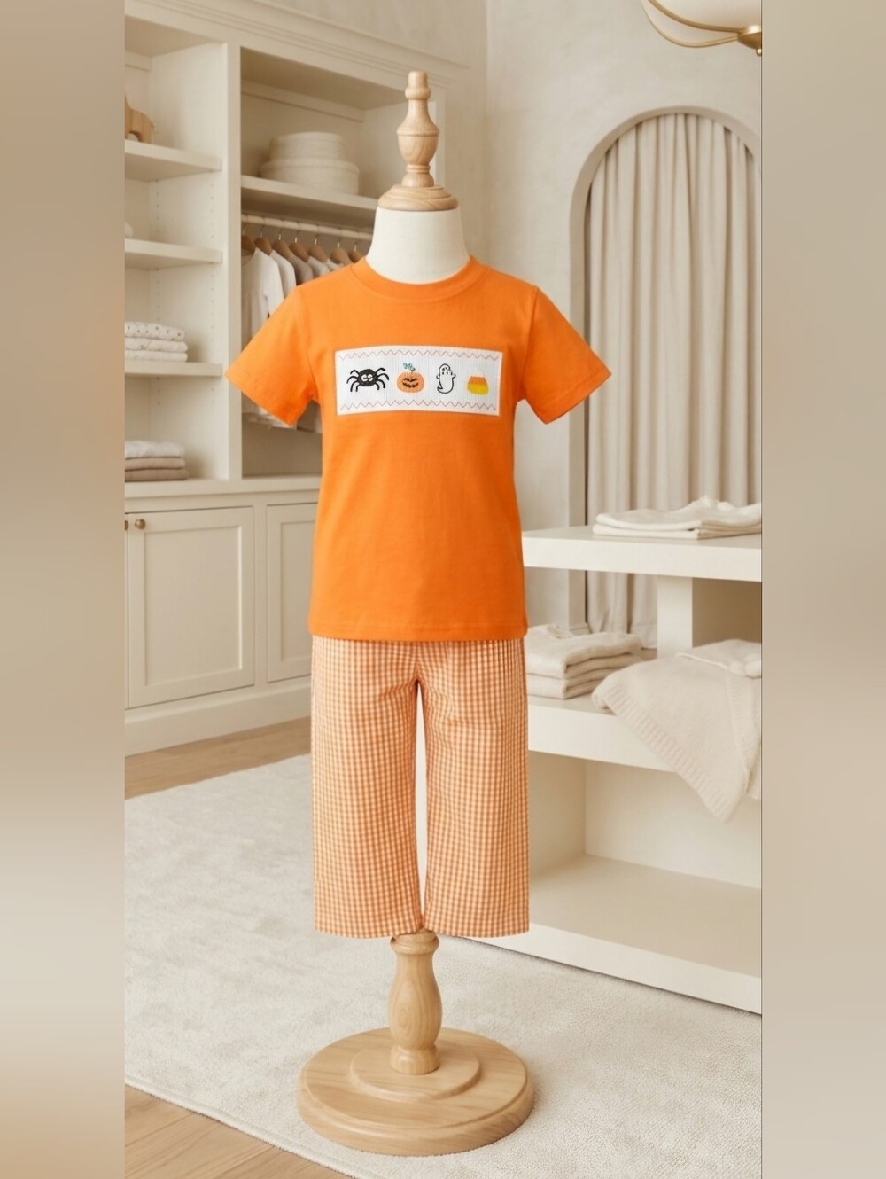 Rylee Faith Designs Boys Smocked Halloween 2-Piece Pants Set Size 3